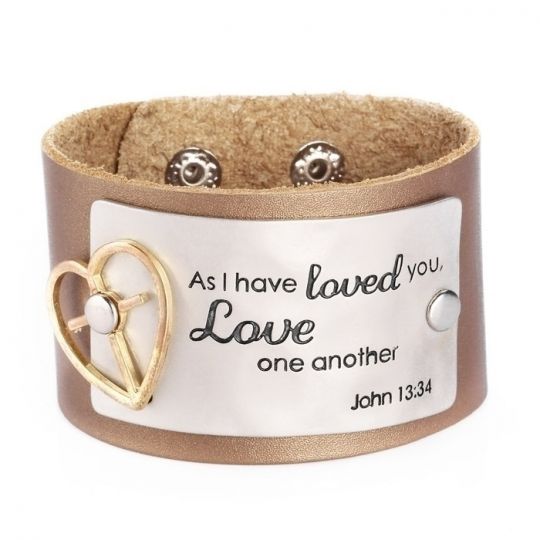 Alexa S Angels Faith Leather Bracelets Heart Bronze