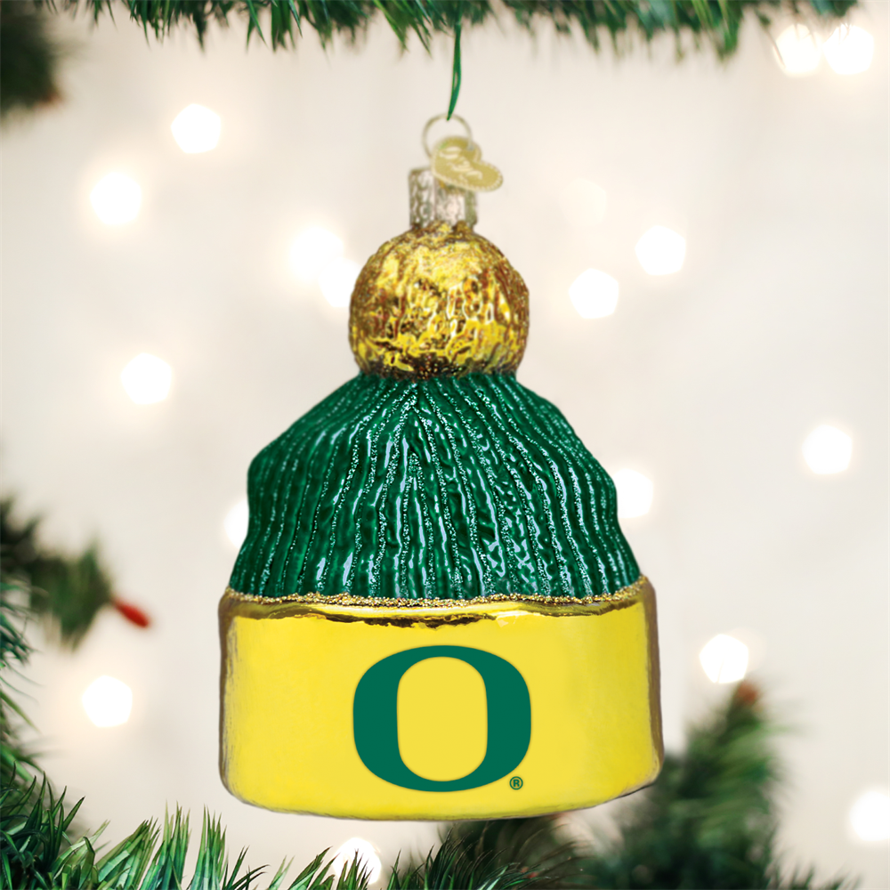 old world christmas 174 oregon ducks ncaa beanie glass ornament old world christmas 174 oregon ducks ncaa beanie glass ornament